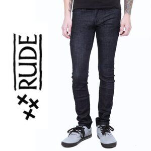 XXX Rude Men's Slim StraightJeans, Dark Blue Color, Size 30 x 32, Hot Topic